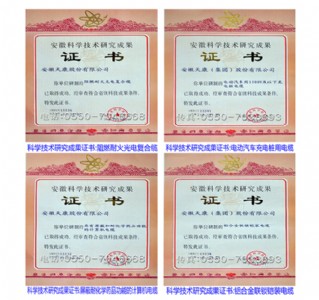安徽省科学技术研究成果证书