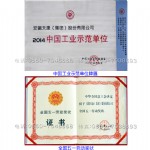 中国工业示范单位、全国五一劳动奖状证书